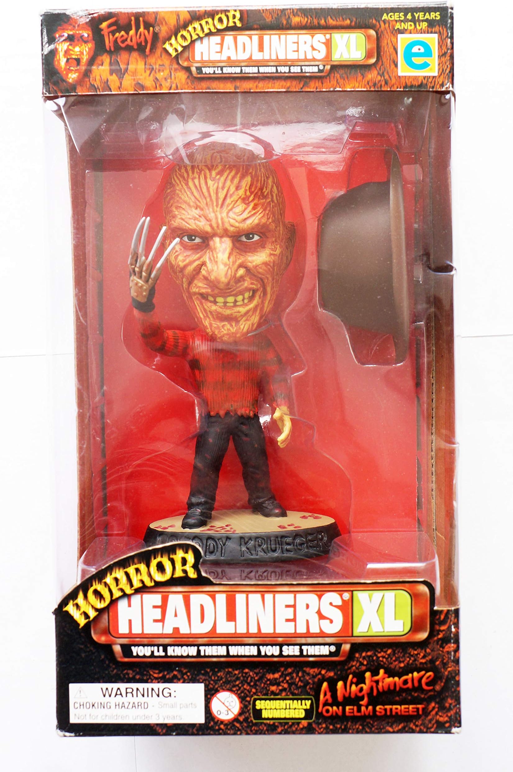 1999 - Equity Marketing - Horror Headliners XL - A Nightmare On Elm Street - Freddy Krueger Figure - 6 Inches - w/ COA - 1 of 10,000 - Out of Production - New - Mint - Rare - Limited Edition - Collectible