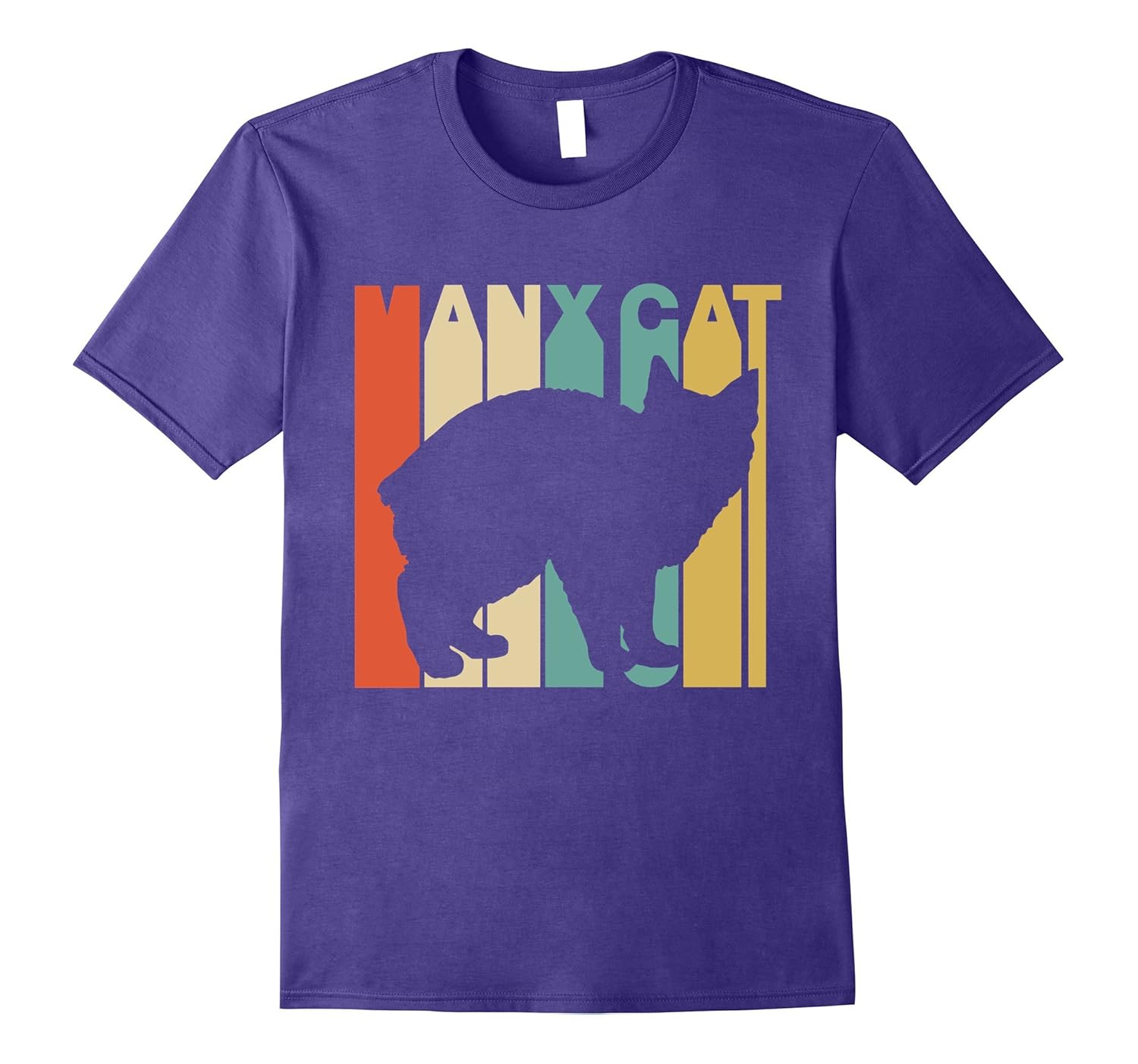 Vintage Style Manx Cat Silhouette T-Shirt-ANZ