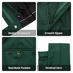 MAGE MALE Mens Two Button 3-Piece Suits Slim Fit