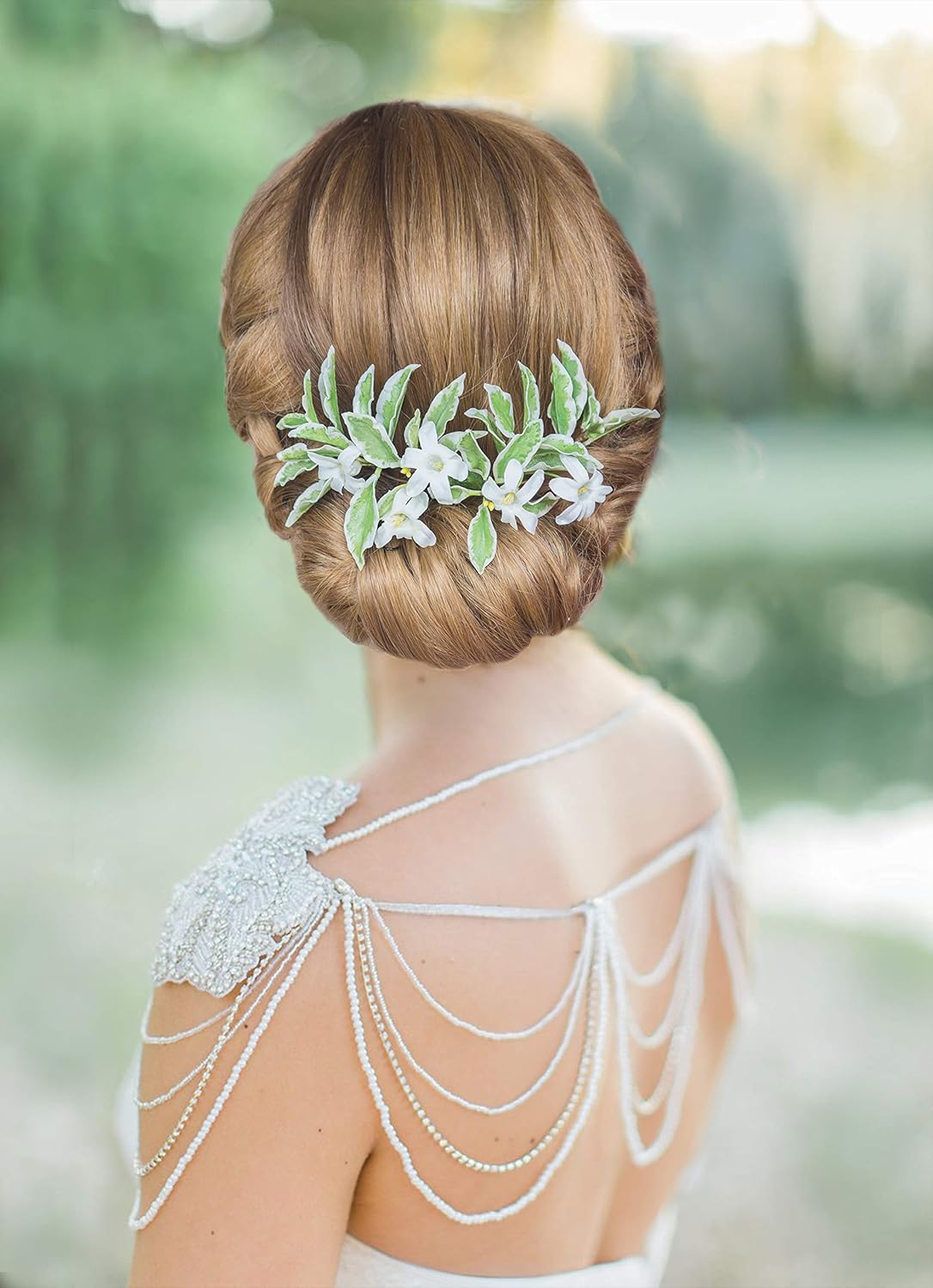 Amazon Com Bridal Floral Hair Comb With Greenery Rustic Leaf Vine