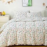 Ivellow Twin Duvet Cover for Kids Cartoon 100% Cotton Kids' Duvet Cover Sets Cottage Farm House Car Patterned Duvet Cover Ultra Soft Breathable Cute Toddler Bedding Set Zipper Closure Boys Girls Teens