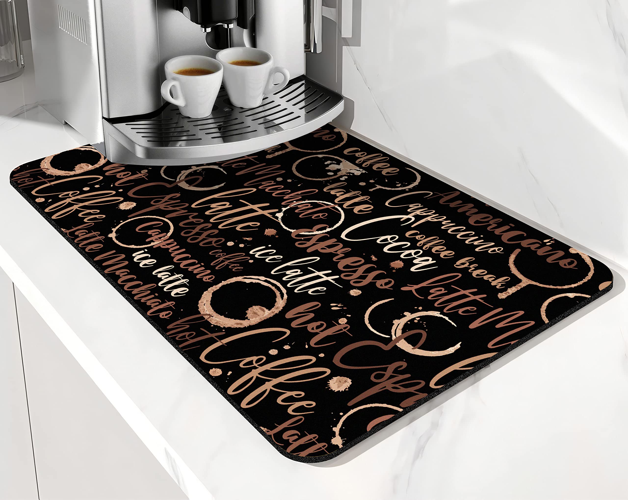 Coffee Bar Mat Accessories for Countertop Absorbent