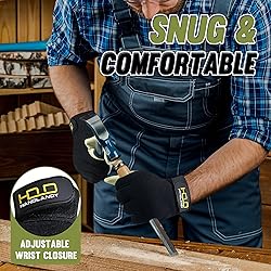 HANDLANDY Leather Work Gloves for Men