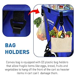 EasyGo Rolling Cart Folding Grocery Shopping Cart