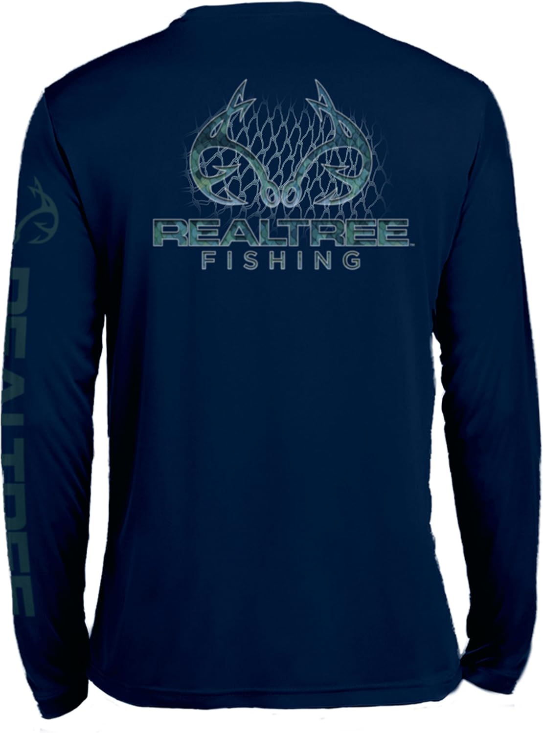Realtree Fishing Men's Net Scales Performance Long Sleeve Tee (Large