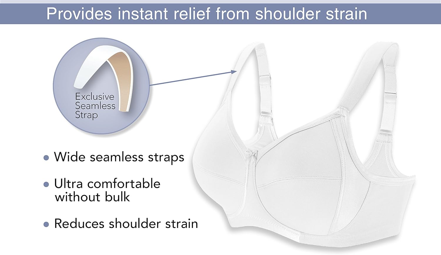 Glamorise Women's Full Figure MagicLift Non-Padded Wirefree T-Shirt Bra #1080 at  Women’s Clothing store