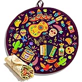 12 Inch Guitar Tortilla Warmer Pouch, Microwavable Fabric Bag Keeps Food Warm For One Hour, Insulated and Microwaveable Pouch For Corn Flour Taco Pizza Bread, Perfect Holder In Picnic (1 Pack)