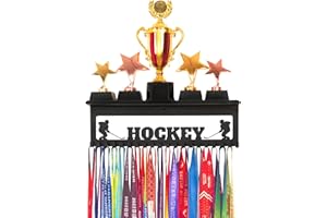Goutoports Medal Holder Trophy Display Hanger Rack Frame for Sport Race Runner - Sturdy Black Steel Metal Over 60 Medals Easy