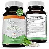 Return Healthy Double Butyrate Gut Health Supplement | Probiotic & Postbiotic Digestive Supplements for Gut Support | Enhances Immune, Brain, & Nervous System Function | Odor-Free Formula | 120 caps