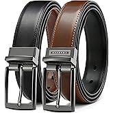 CHAOREN Boys Belt, Most Size Kids 1 1/4" Dress Reversible Belt for Youth - One Leather Belt Two Style