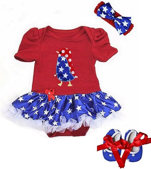 Amazon Co Jp Kirei Suiベビーfirst 4th Of Julyレッドブルースターボディースーツチュチュ Us サイズ S 服 ファッション小物
