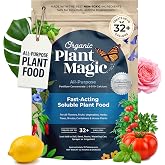 Organic Plant Magic Fertilizer &amp; Plant Food for House Plants &amp; Garden 1/2lb | Makes 32+ Gal of Organic Water Soluble Fertilizer for Plant Growth use on Vegetables, Flowers, Gardens &amp; Indoor House Plants