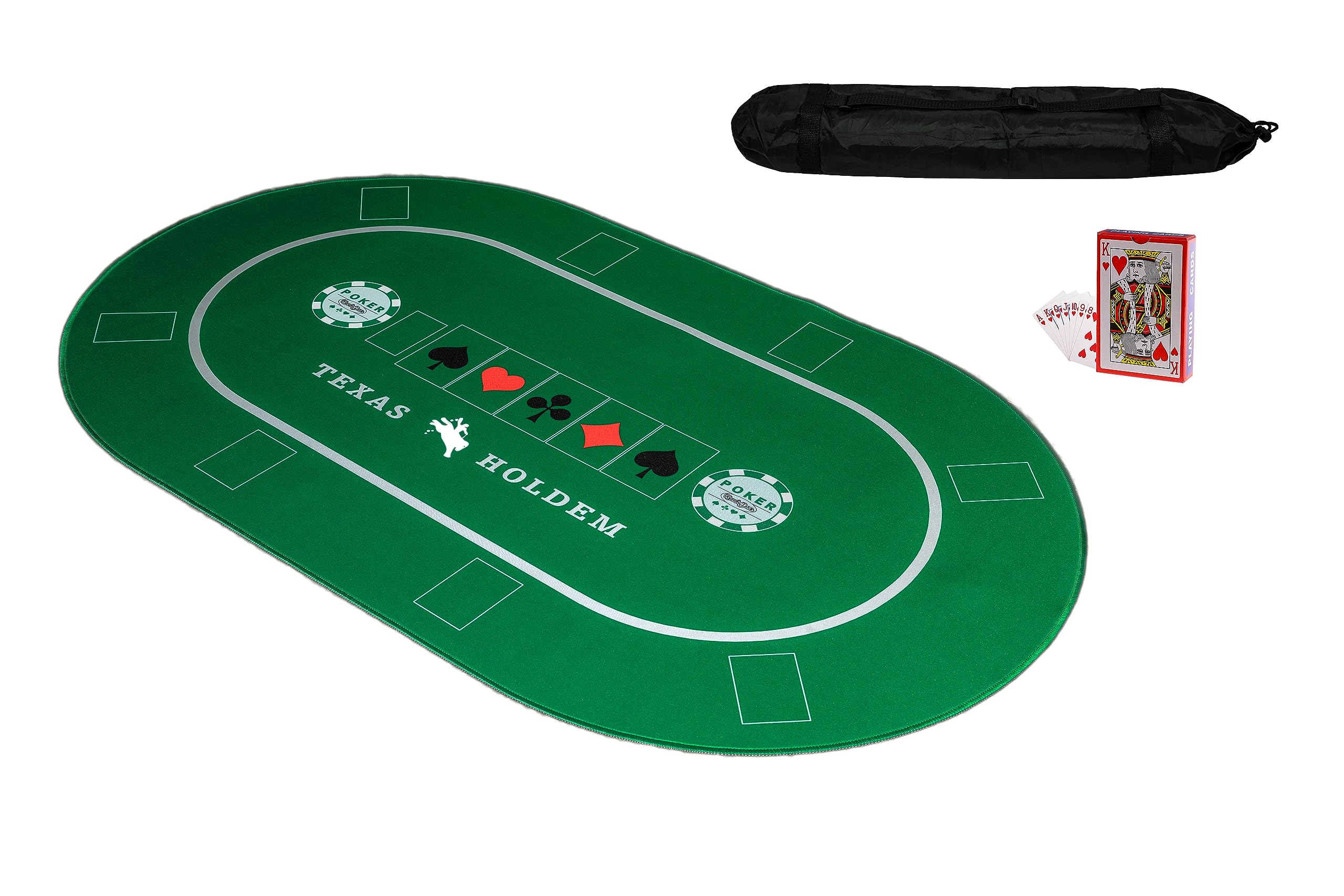 KrockaZone - XXL Professional Poker Mat 100 x 60 cm + Carry Bag - Poker Table / Poker Table Cover / Poker Mat / Poker Cloth