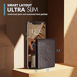 RUNBOX Wallet for Men Slim Rfid Leather 2 ID Window