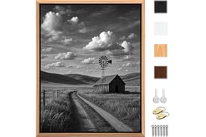 Sunwes Canvas Floater Frame for 1”–1.25”Deep Gallery Wrapped Canvas, Wood-Look Floating Frame Wall Artwork for Oil Paintings, Gallery Bedroom, Living Room, Studio, Made in USA(Light Oak,11x14)
