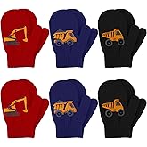 Cooraby 6 Pairs Toddler Magic Stretch Mittens Winter Unisex Baby Knitted Gloves Mittens