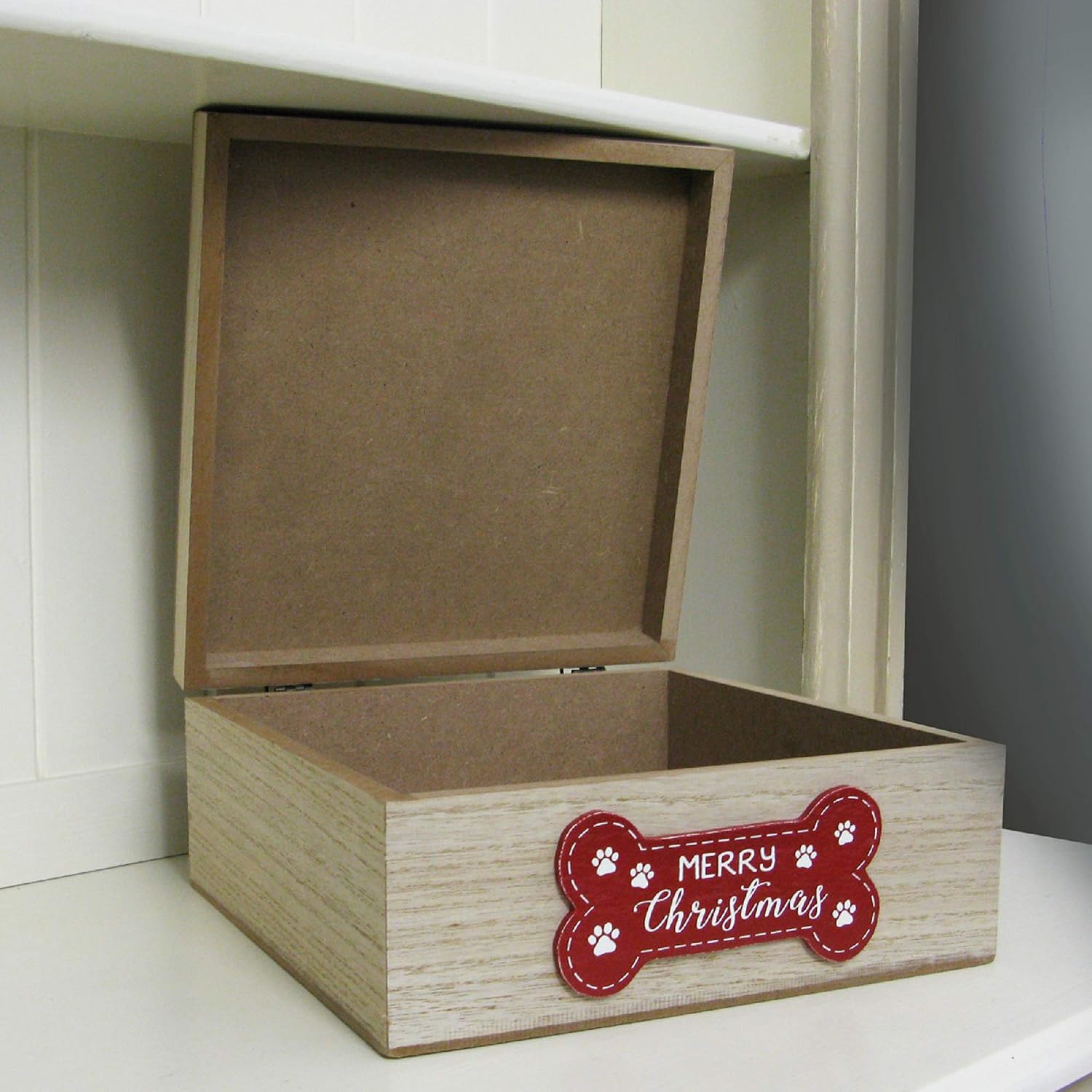 Global Designs Dog Christmas Eve Box Santa Paws Please Stop Here Gift Keepsake Dog Treats Chest, Multi, 23cm - Image 5