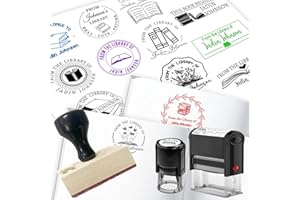Book Stamp Personalized Self Inking Custom from The Library of Stamp with Design Refillable This Book Belongs to Stamp - Roun