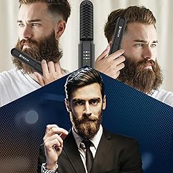 VIKICON Beard Straightener for Men: Cordless Heated