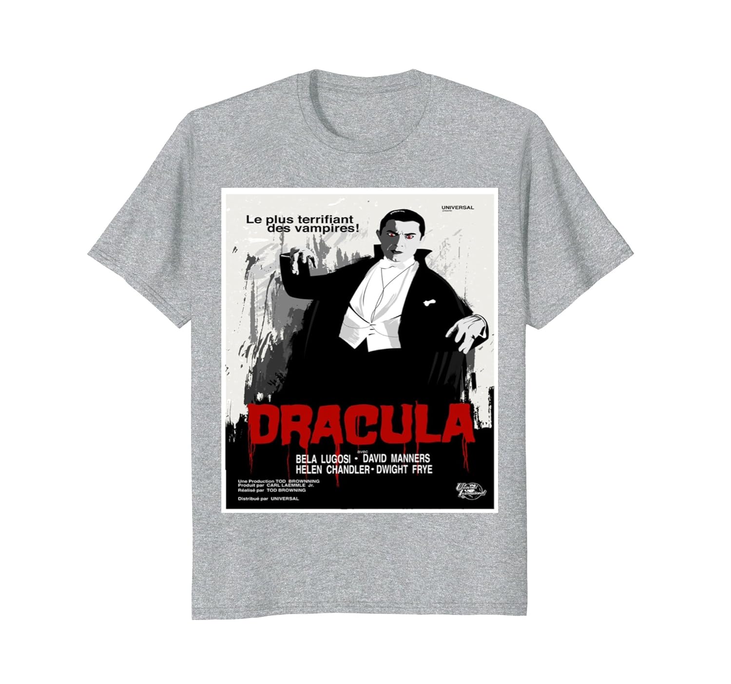 Dracula Movie Art T Shirt - Vintage Horror Film Poster Tee-Rose