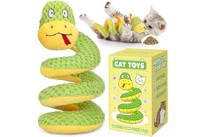 Retro Shaw Cat Toys, 11 in Realistic Catnip Snake Toy with Crinkle Sound Inside, Cat Nip Toys with SilverVine, Stuff Snake Interactive Snake Toy for Cats to Chew