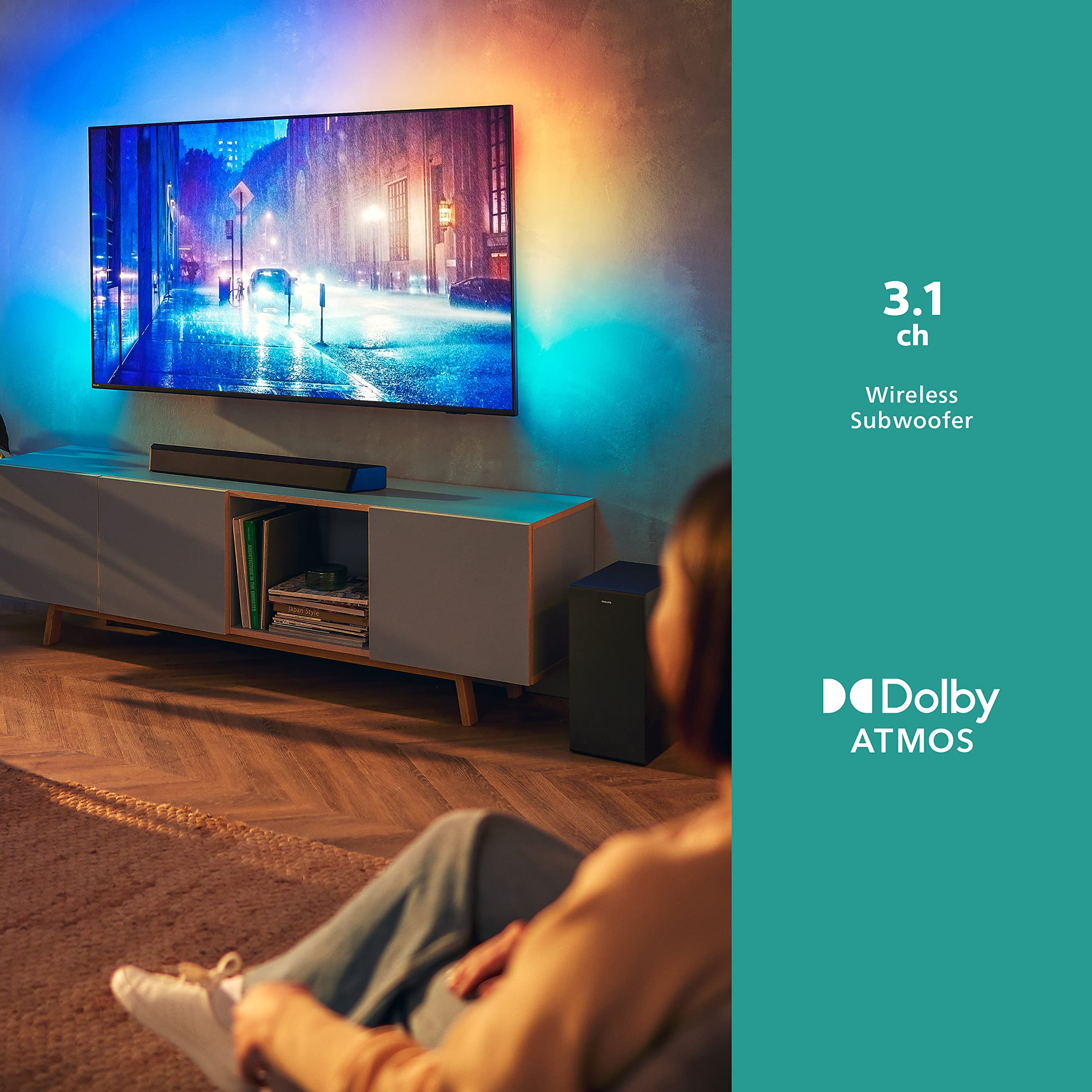 Philips B7807 3.1-Channel Soundbar with Wireless Subwoofer and Dolby Atmos