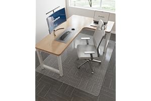 Furkit 46"x 60" Clear Office Chair Mat for Carpet, Anti-Scratch Durable Plastic Desk Chair Mat for Rolling Chairs, Waterproof Non-Slip Carpet Protector Mat for Work, Game, Home Office