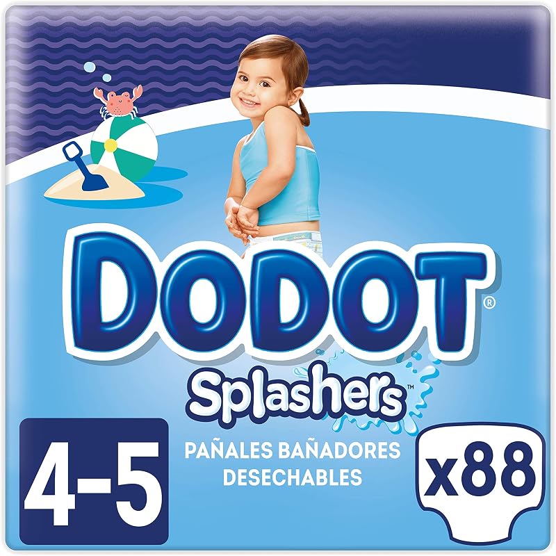 Pannolini Bambino Splashers Baby Shark, Taglia 4 (9-15 kg), 88 pannolini,Costumi da bagno usa e getta, Protezione Anti-perdite In Acqua