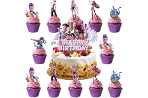 QOQXQOOH 25 Pcs Cartoon Cake Decorations, Cute Happy Birthday Cake Toppers, Perfect for Theme Parties, Birthday Celebrations, and Holiday Festivities (B)