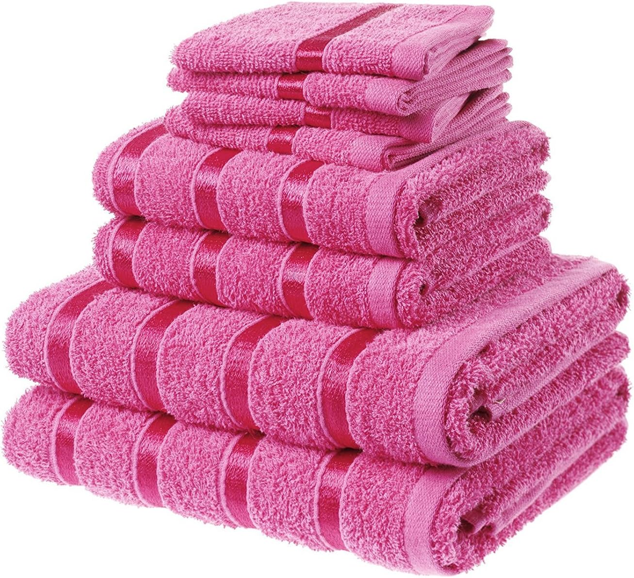 Laura Secret Bale Towel Set, Cotton, Pink, Pack of 8