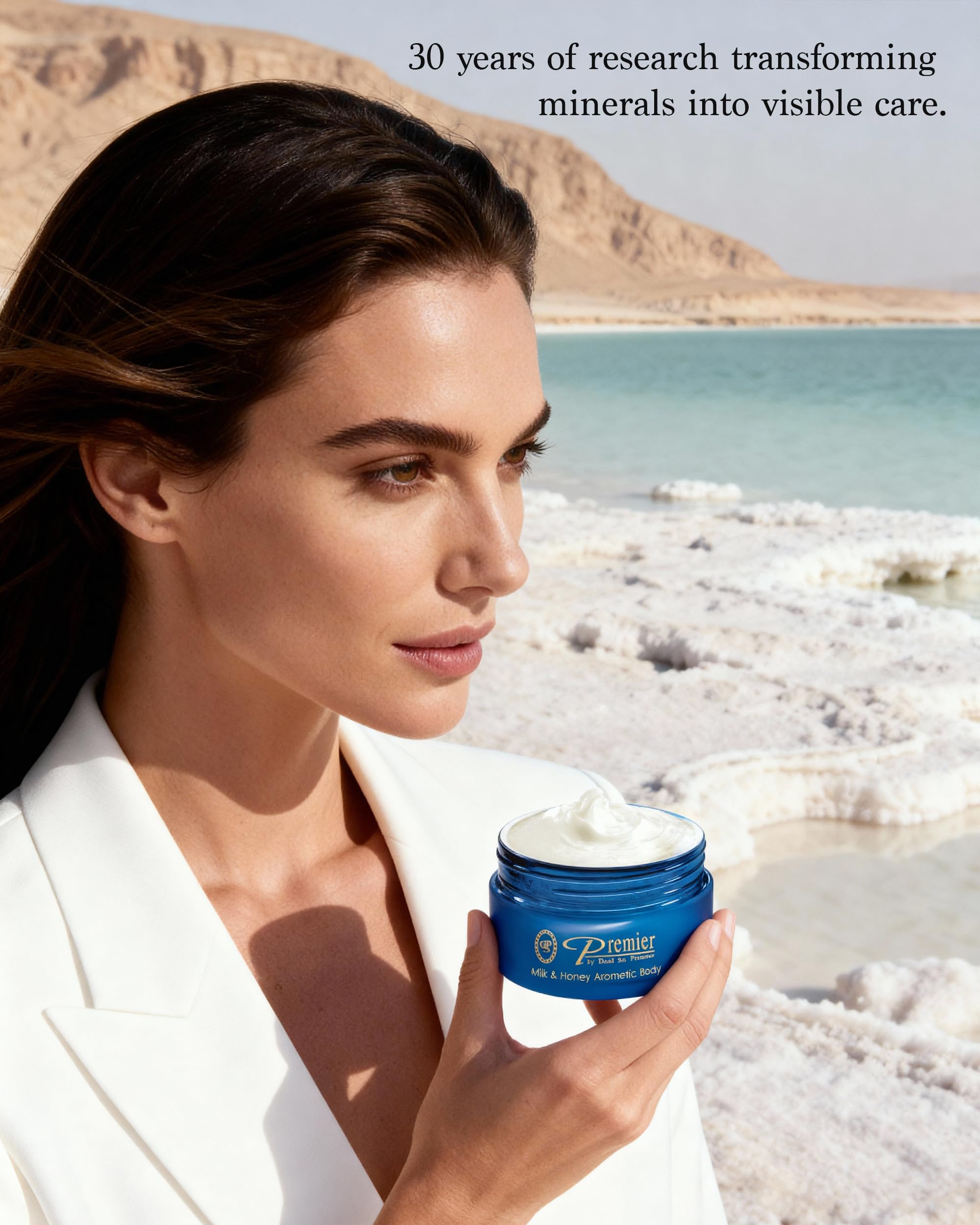 Premier Dead Sea Body Butter for Women & Men - Shea Butter Moisturizer for Dry Skin, Firming Body Cream with Dead Sea Minerals, Natural Hand Moisturizer, Anti-Aging (Milk & Honey, 5.95 Fl Oz)