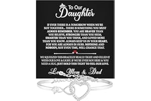 Larvincy To My Daughter Bracelet From Mom Or Dad With Heartfelt Message & Elegant Box - Valentines Gifts For Daughter, Jewelry Gift For Daughter From Mother Or Father On Birthday, Graduation