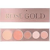 100% PURE Rose Gold Makeup Palette All in One Compact 3 Eyeshadow, Blush, Face Highlighter, Fruit Pigmented Natural Warm Metallic Shimmer for All Skin Types - Vegan (Glowy Rose Gold Metallics)