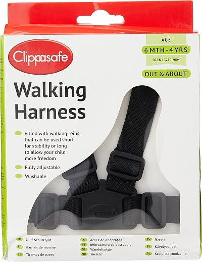 Clippasafe Walking Harness and Reins Black