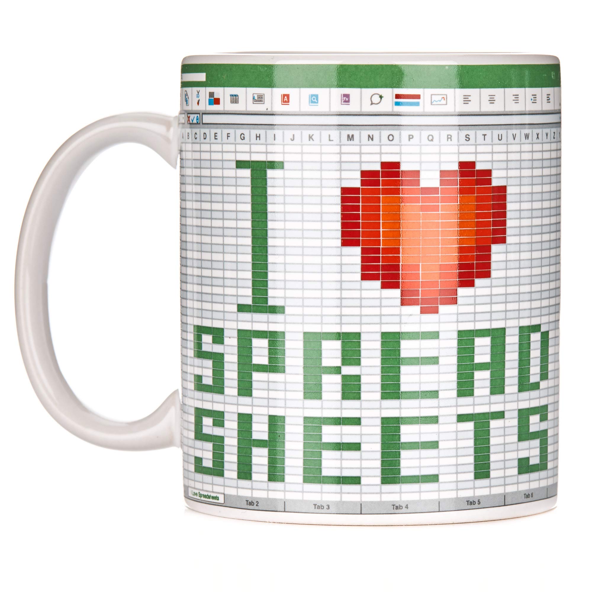 Paladone PP6572 I Love Spread Sheets Coffee Mug, Ceramic
