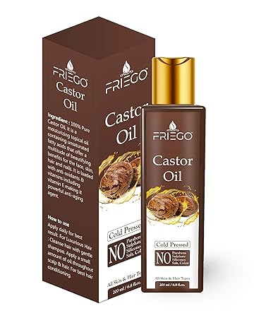 Friego Cold-Pressed Pure Castor Hair Oil, 200 ml