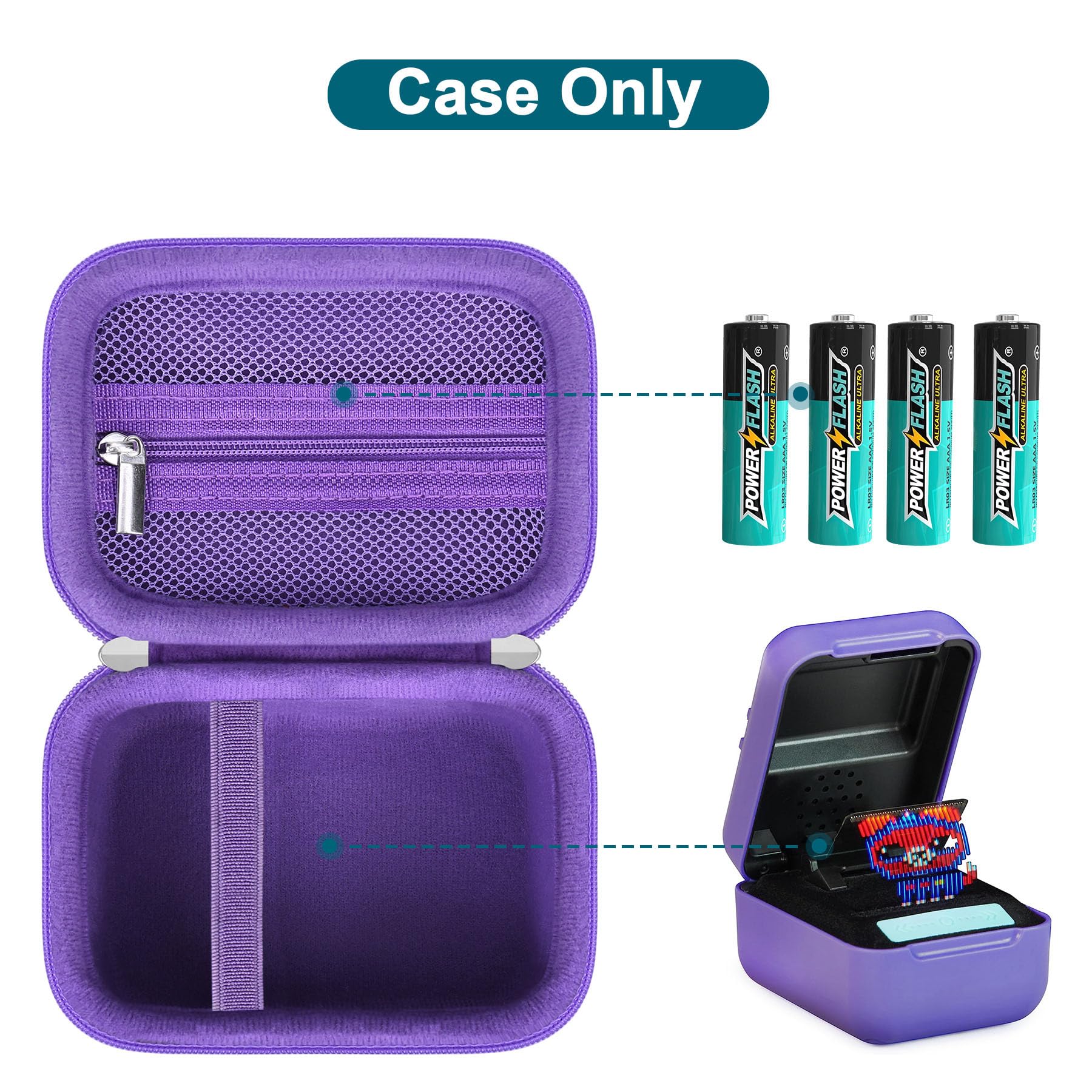 Canboc Hard Carrying Case for Bitzee/Bitzee Disney/Bitzee Magicals Interactive Toy Digital Pet, Virtual Electronic Pets Kids Toys Storage Bag, Purple+Purple (Case Only)