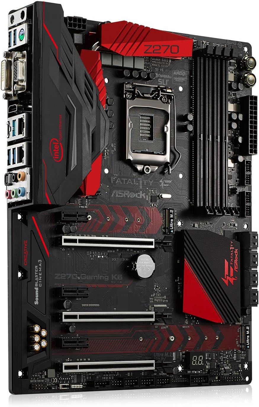Asrock Z270 Gaming K6 Fatal1ty Ddr4 Z270 Elegant Motherboard Grey Amazon Co Uk Computers Accessories