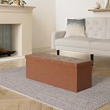 SONGMICS MAZIE Collection Storage Ottoman Bench 110 cm Folding Foot Rest view 2