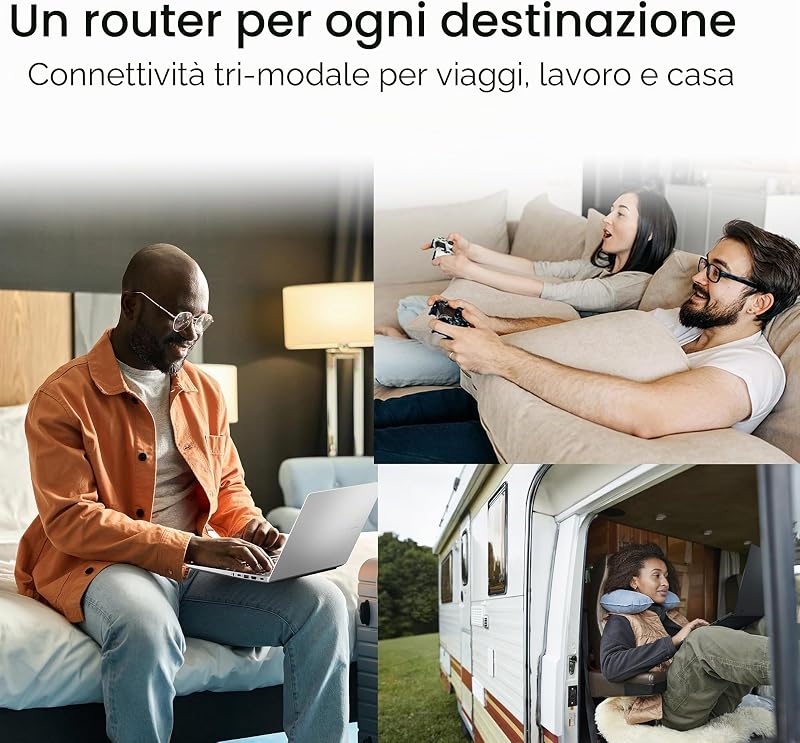 RT-AX50 Go, Router Portatile Dual Band WiFi 6 (802.11ax), Bianco