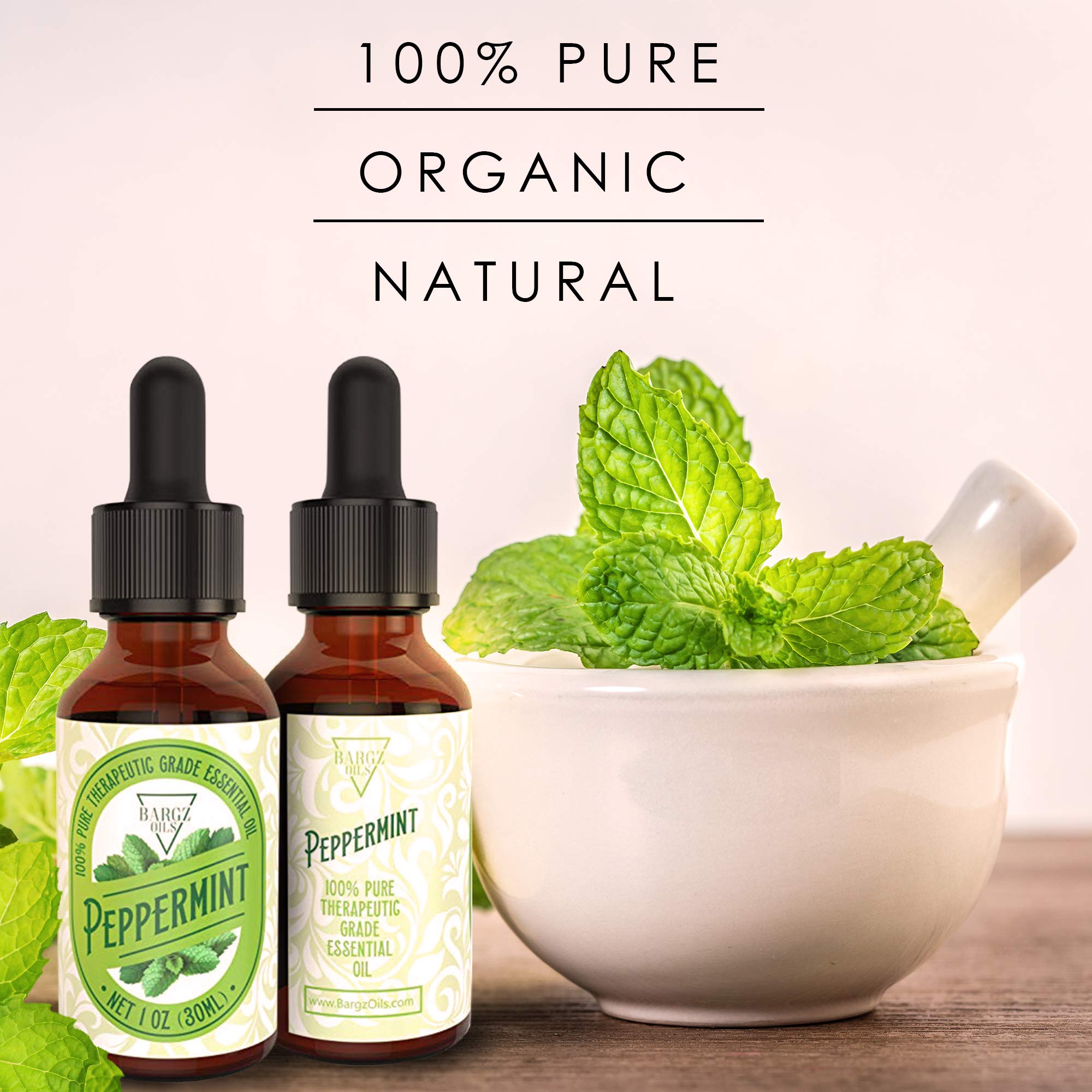 1oz Peppermint Essential Oil [RELAXING SCENT] - Glass Amber Bottle with DropperOrganic Pure Therapeutic French for Diffuser, Aromatherapy, Headache, Pain, Sleep-Perfect For Candles & Massage