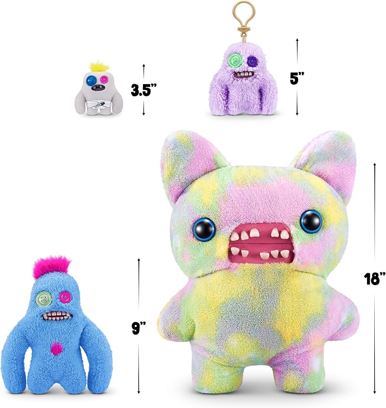 2er-Pack Hairy Fuggs 23 cm von ZURU, Lustiges Hässliches Monster, Plüschtier für Kinder und Erwachsene (Sasquoosh Tuft/Screech Beard)