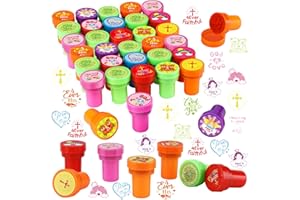 Zhanmai 100 Pcs Easter Religious Stampers for Kids Christian Self Inking Stamps for Sunday School Prizes Church Jesus Loves You Gift Party Favors