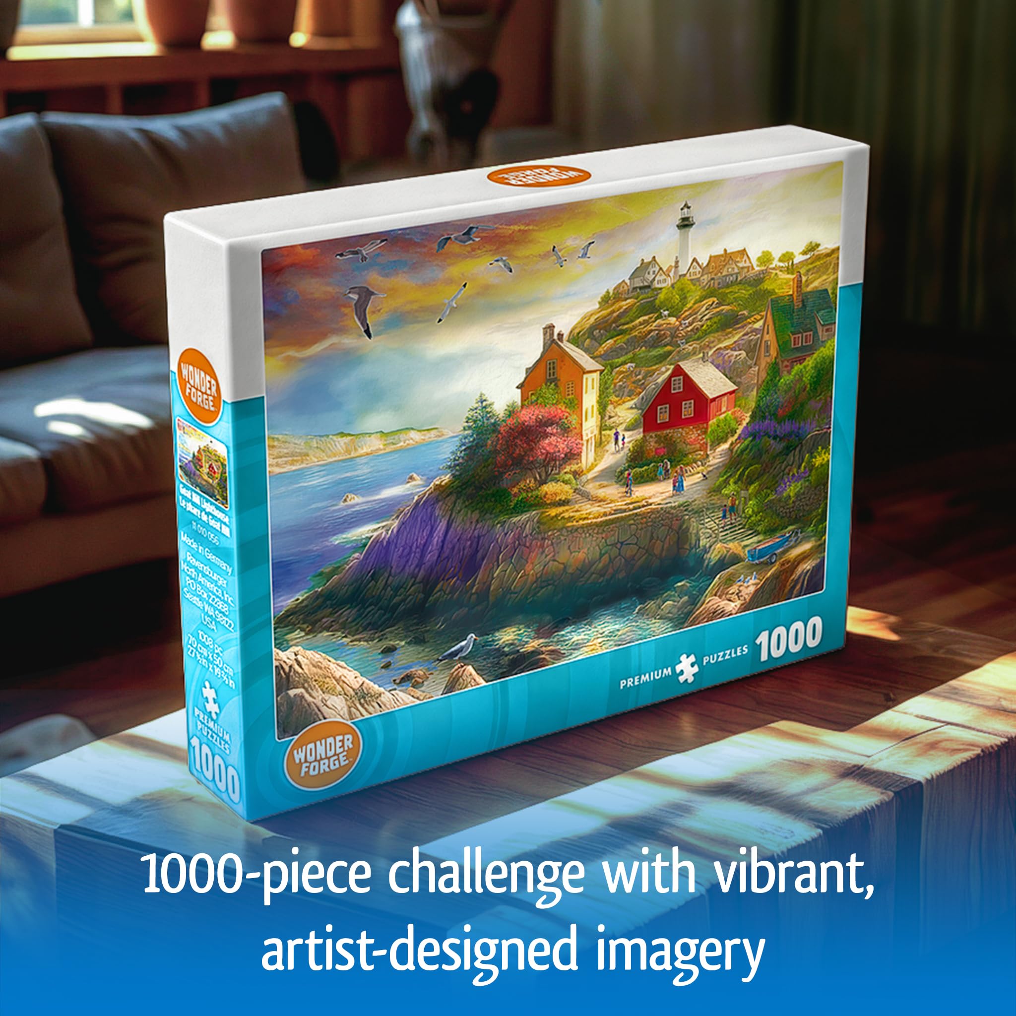 Wonder Forge Goat Hill Lighthouse 1000 Piece Jigsaw Puzzle for Adults | Unique, Perfectly-Fitting Pieces | Fun, Vibrant Imagery | Amazon Exclusive