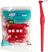 TePe Interdental Brush Angle 0.5 mm Size 2 Pack 25 Red Angled Toothbrush