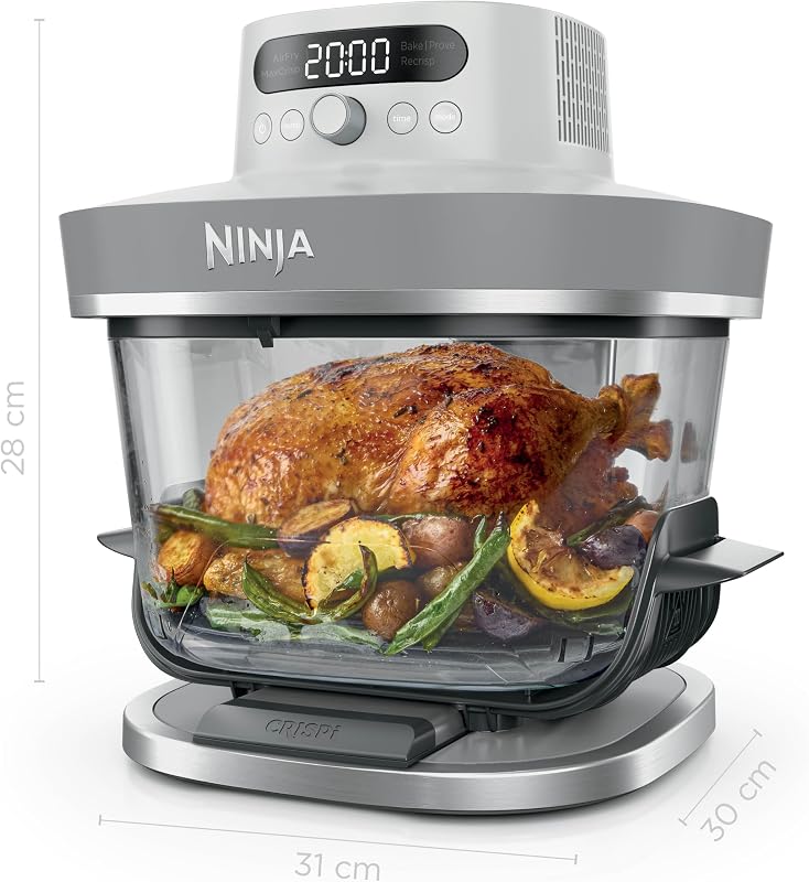 CRISPi PRO XL Glas-Heißluftfritteuse (Air-Fryer), Weiß AS090EUWH