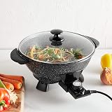 VonShef Electric Wok 5L Non-Stick Pan 1400W 230°C Lid Cool Touch view 3