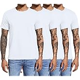 Boyzn Men's 3, 4 or 5 Pack Cotton T-Shirts, Short Sleeve Crewneck Sport Tees, Cotton Gym Workout Running Shirts for Men