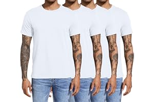 Boyzn Men's 3, 4 or 5 Pack Cotton T-Shirts, Short Sleeve Crewneck Sport Tees, Cotton Gym Workout Running Shirts for Men