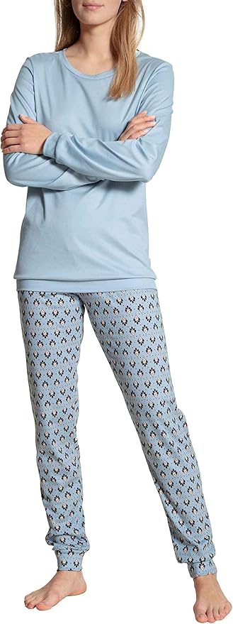 CALIDA Blooming Nights Bündchen-Pyjama Damen: Amazon.de: Bekleidung